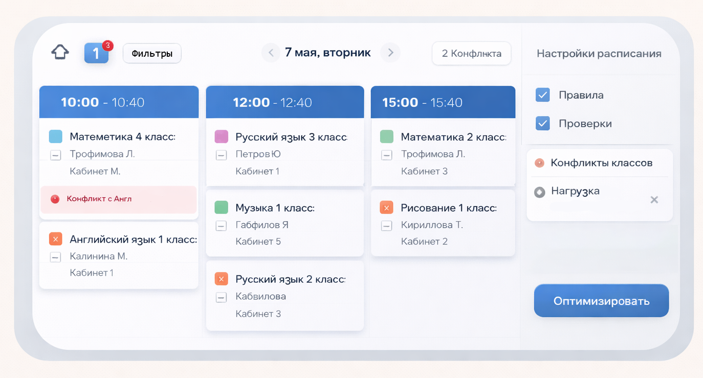 Автоматизация расписания